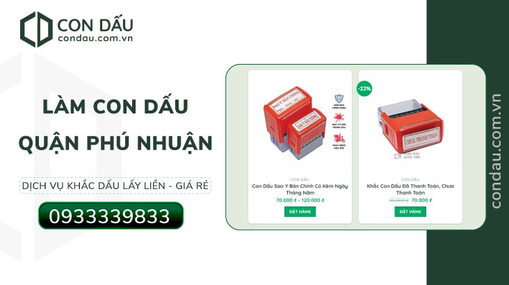 Làm Con Dấu Quận Phú Nhuận Giao Nhanh | Condau.com.vn